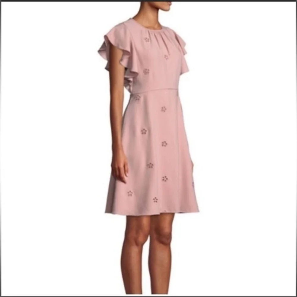 kate spade Blush Pink Mini Dress with Ruffle Sleeves